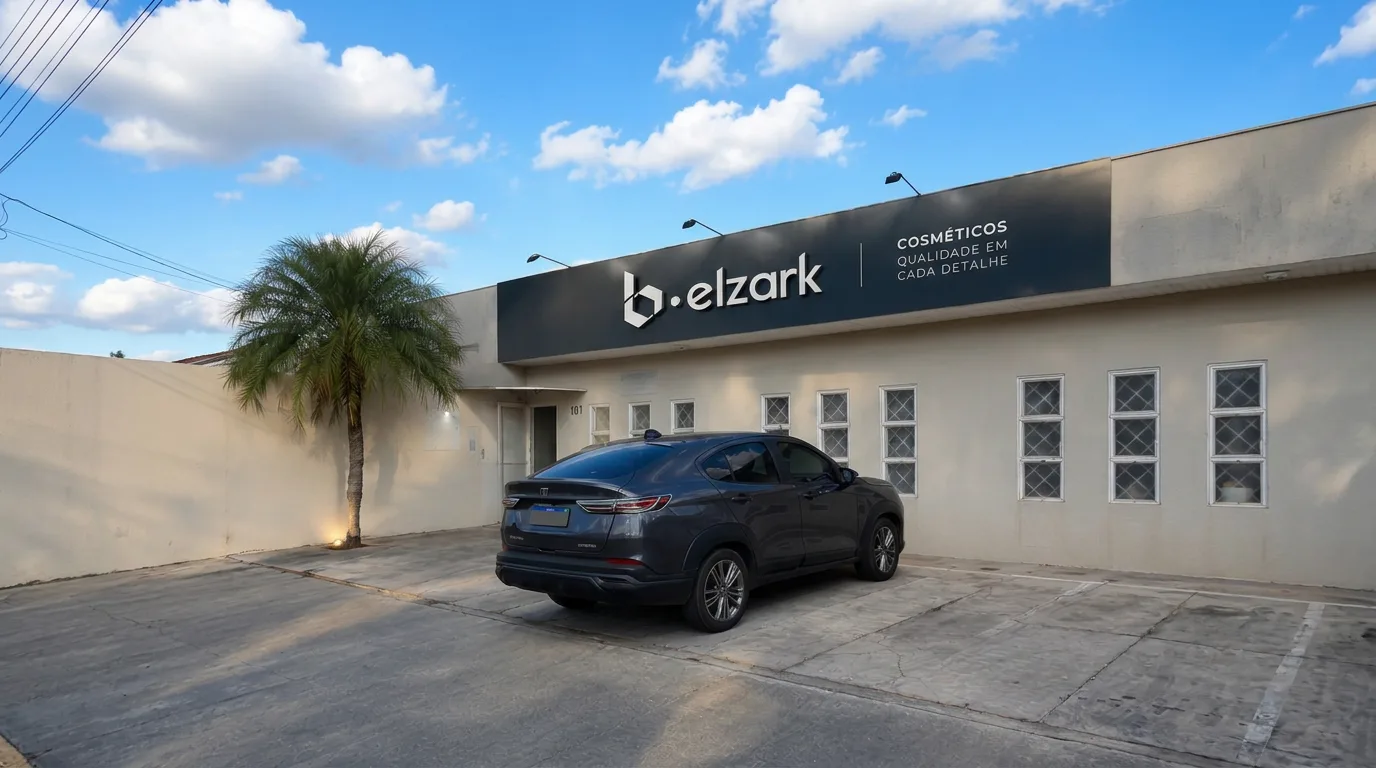 Fachada da fábrica Belzark Cosméticos em Elisiário/SP